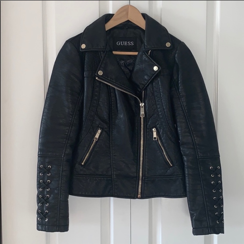Guess faux leather Moto Jacket, size small